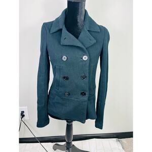 Banana Republic Factory cotton navy button down blazer jacket sz XS